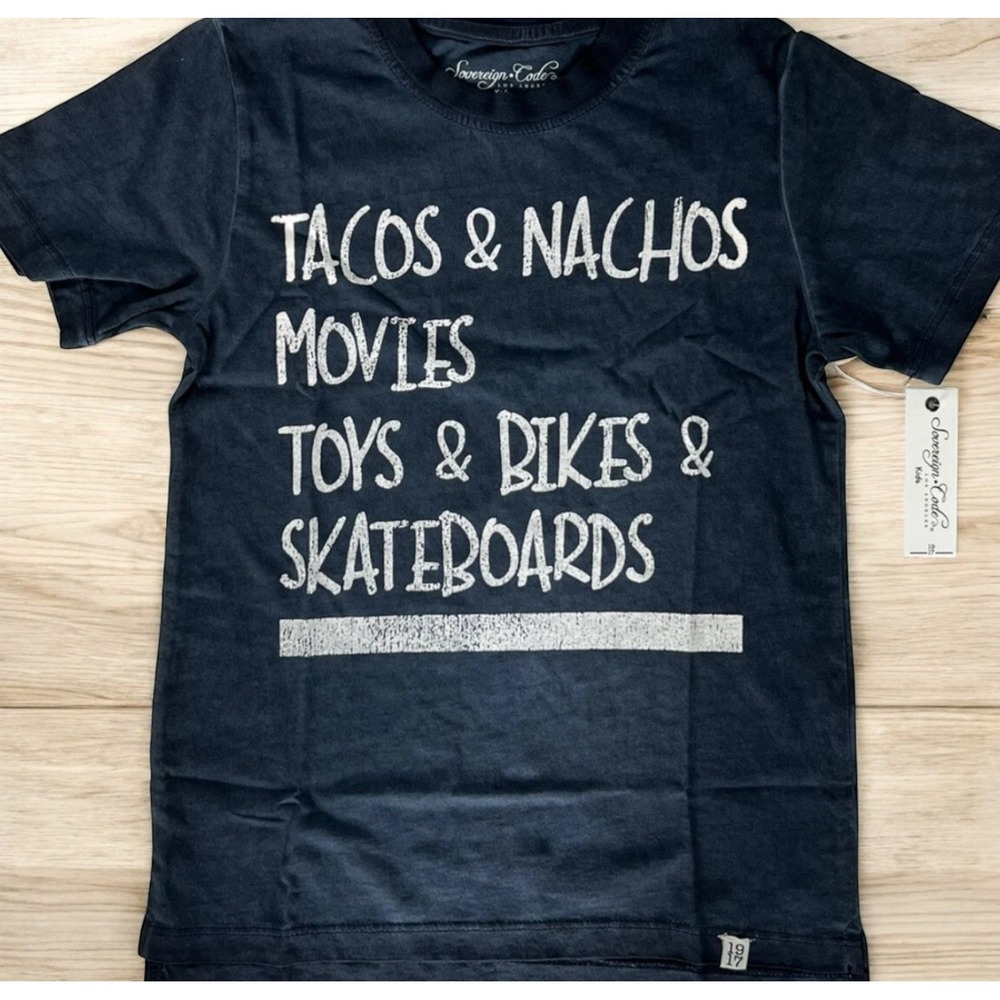 Sovereign Code Boys  T-Shirt Crew neck navy‎ blue  Size 4 new